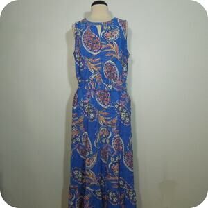 APT.9 Women's Paisley Print Maxi Dress Sleeveless Elastic Waist Tie size XL
